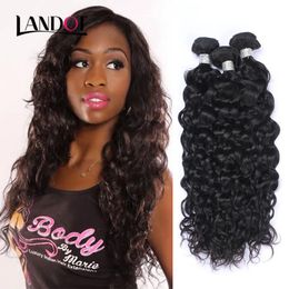 Weaves Brazilian Peruvian Indian Malaysian Mongolian Water Wave Virgin Human Hair Weave Bundles Brazilian Wet And Wavy Curly Remy Hair Ex