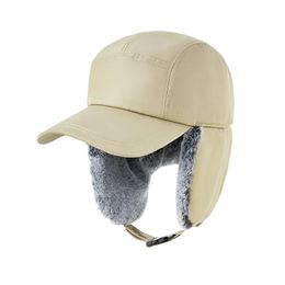 Men Winter Trapper Trooper Earflap Warm Russian Waterproof Ski Hat Bomber Cap Ear Protectors Big Size Baseball Hats 240104