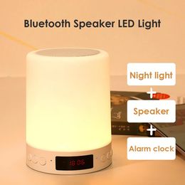 Speakers Wireless Speaker Bluetooth Music Player Portable Soundbar Touch Pat Light Colorful LED Night Light Table Lamp for Good Sleeps