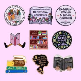 Other Fashion Accessories Cartoon Book Lover Brooch Lapel Pin Student School Bag Badge Cute Book Accessories Unique Jewelry Birthday Gift for Friends J240105