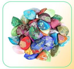 New 10pcs Silk Fortune Coin Purse Mix Colour Case Squeeze Chinese Ring Bag285137482608137681