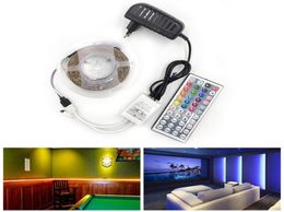 BRELONG RGB LED Strip Waterproof 2835 5M DC12V Fita LED Light Strip Neon LED 12V Flexible Tape Ledstrip With Controller and Adapte9082047