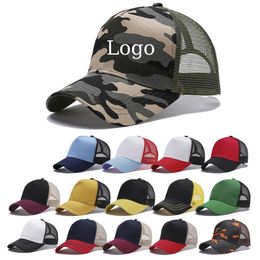 Trucker Hat Curved Snapbacks Adjustable Baseball Caps Military Training Camouflage Hats Adult Men Women Simple Style Summer Sun har