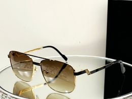Square Sunglasses 9101 Black Gold Brown Gradient lens Men Sunnies Gafas de sol Designer Sunglasses Shades Occhiali da sole UV400 Protection Eyewear