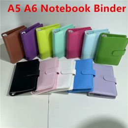 A5 A6 PU Leather Notebook Binder Loose Leaf Notebooks Refillable 6 Ring Binder for A6 Filler Paper Binder Cover with Magnetic Buckle BJ