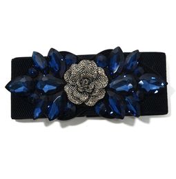 Shiny Rhinestone Belt Elastic Crystal Bead Decorative Skirt Coat Waistband Women Street Style Diamond Waist Belts4484021