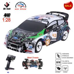 WLtoys K989 1 28 4WD 2.4G Mini RC Racing Car High Speed Off-Road Remote Control Drift Toys Alloy Vehicle for Children Kids Gift 240105