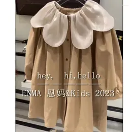 Jackets Fashion Girls Baby Petals Collar Trench Coats Elegant Girl Kids Spring Autumn Outfits Overcoat Children Clothes