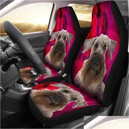 Car Seat Covers Ers Cute Cesky Terrier Print Set 2 Pc Accessories Er Drop Delivery Automobiles Motorcycles Interior Ot7Ho