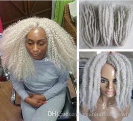 12 Packs Full Head Two Tone Marley Braid Hair 20inch Grey Colour Ombre Synthetic Hair Extensions Kinky Braiding Fast Express 1209929