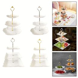 Bakeware Tools 3-Tier Cupcake Stand Cake Dessert Display Holder Tray Dried Fruit Dim Sum Rack For Tea Party Event Wedding