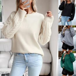 Women's Sweaters Esuo Women Sweater Solid Color Winter O Neck Long Sleeve Knitted Pullover Warm Thick Top Clothes