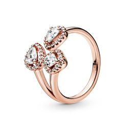 925 Sterling Silver CZ Diamond Geometric Shape Open Ring Luxury Designer Jewellery Rose Gold Engagement Women Rings with LOGO and Or5083049