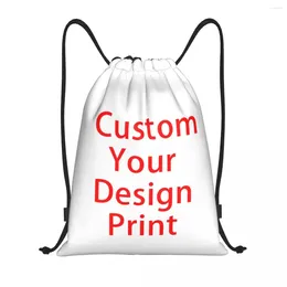 Shopping Bags Custom Your Design Drawstring Backpack Women Lightweight Customized Printed Gym Sports Sackpack Sacks For Yoga