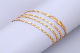 10pcs Lose Money Promotion 2mm Flat Gold/Silver Chains Necklace Beauul Jewellery for Women Water wave block Figaro necklace 16-30inch7764698