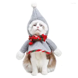 Dog Apparel Pet Stripes Costume For Cat Cloak With Hat Christmas Party Dress Up Accessories Drop