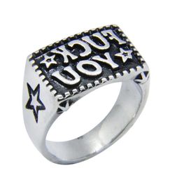 5pcslot New FK YOU Star Ring 316L Stainless Steel Fashion Jewelry Popular Biker Hip Style9504570