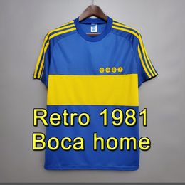 Diego Maradona 1981 Boca Juniors Retro Soccer Jerseys 81MARADONA BENEDETTO MARCOS ROJO CARLITOS DE ROSSI TEVEZ SALVIO BARCO JANSON MEDINA football shirt
