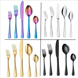 Dinnerware Sets A 5-Piece Set Of Stainless Steel Knives Forks And Spoons For Western-Style Table Ware Kitchen Utensils