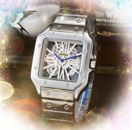 Business highend watches Men Quartz Chronograph Movement European Clock Stainless Steel Square Dial Analog Casual Wristwatch exquisite appearance Gifts