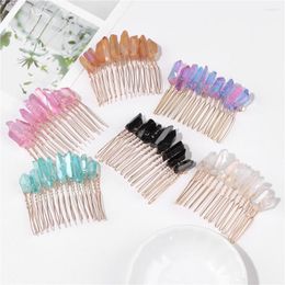 Hair Clips Irregular Crystal Combs For Women Bride Wedding Accessories Healing Reiki Quartzs Stone Hairpin Headwear Jewelry