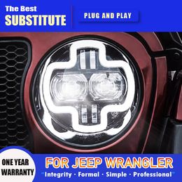 Car LED Headlights Assembly For Jeep Wrangler 20 18-2023 Front Headlight Styling Dynamic Turn Signal Lights Accessory