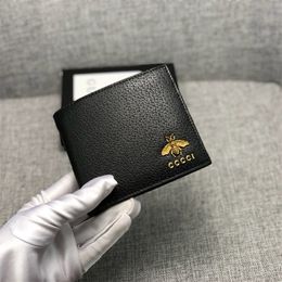 Luxury Leather Wallet Men Card Holder Bee CC Women Coin Purse Classic Designer Bag Animalier Purse H523666