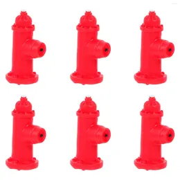 Garden Decorations 6 Pcs Car Fire Hydrant Child Home Decor Dollhouse Pee Post Resin DIY Landscape Model