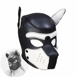 Erotic Headgear SM Bondage Toys of Latex Puppy Play Head Mask Hoods for Men Women Fetish Adults Games Sex Products 240105