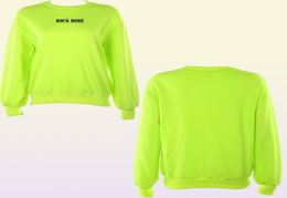 Darlingaga Streetwear Loose Neon Green Sweatshirt Women Pullover Letter Printed Casual Winter Sweatshirts Hoodies Kpop Clothing T25428145
