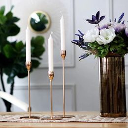 Party Decoration Modern Style Gold Metal Candle Holders Wedding Bar Home Decor Candlestick Candelabra