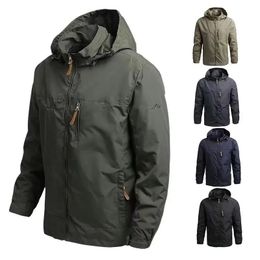 Men Windbreaker Military Field Jackets Outerwear Mens Tactical Waterproof Pilot Coat Hoodie Hunting Army Clothes 240105