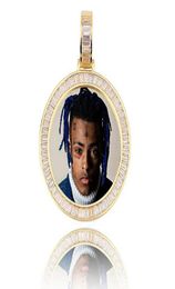 14K Gold Custom Made Memory Picture Po Pendant Iced with 18quot 20quot 24quot Rope Chain Necklace Zircon Bling Mens Hip h8021249