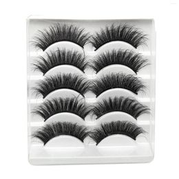 False Eyelashes 5 Pairs Fluffy 3D Lightweight Thick Multi-level Soft Lashes For Cosplay Makeup DIY Supply