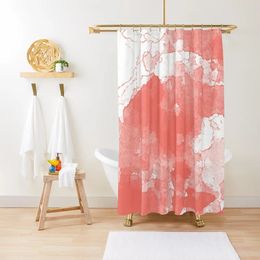 Living Coral Abstract Shower Curtain Transparent Bathroom Waterproof For 240105