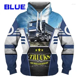 Men's Hoodies Fashion Hoodie Print 3D Truck Driver Sweatshirt Original Design Pattern Cosplay Pullover