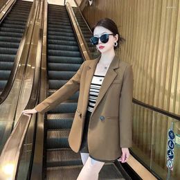 Women's Suits Autumn/winter Thickened Cotton Clip Retro Casual Short Blazer Commuting Solid Colour Loose Single Breasted Suit Jackets