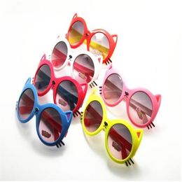 Summer Style 2017 New High Quality Kids UV Sunglasses Cartoon Cat Animal Shapes Sunglasses Glasses For Children 24pcs Lot291P