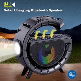 Portable Bluetooth Speaker Flashlight Solar Charging Bluetooth Speaker Outdoor Convenient Wireless Plug-in Sound