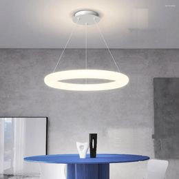 Pendant Lamps 220V LED Dining Room Ring Chandelier 32W Nordic Bedroom Lamp Home Study Living Modern Simple