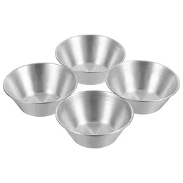 Plates 4pcs Salad Dressing Container Small Condiment Containers Stainless Steel Sauce Cups