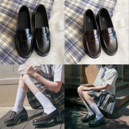 Women Dress Shoes Basic Jk Shoes Small Leather College Style Uniform Middle Heel Female Student English Low