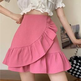 Skirts 2024 Spring/Summer Design Feeling Small Ruffled Edge High Waist Slim Wrapped Hip Skirt Irregular