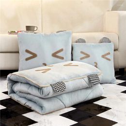 Blankets Car Sofa Lumbar Throw Pillow Air Conditioning Blanket Foldable Patchwork Quilt S Bedding 2 In 1 Velvet Cushion