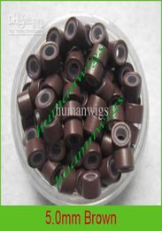 50mm Silicone Micro Ring Links for Feather Hair ExtensionsBrown5000pcs mix color3473645