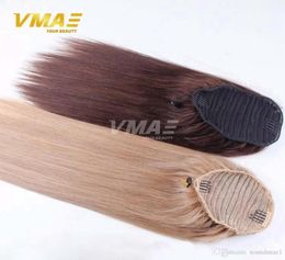 Straight human Ponytail hair Natural Non Remy Hair horsetail tight hole Clip In Drawstring Ponytails Hair Extensions11513047816538
