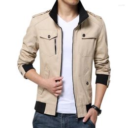 Men's Jackets Mens Spring Autumn Jacket Pure Cotton Casual Brand Bomber Coats Male Outdoors Army Military Windbreaker Sportswear