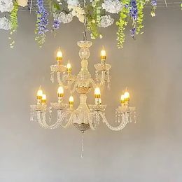 Hotel wedding lamps chandelier cheap new wedding crystal gold chandelier decoration props wrought ceiling decoration 225