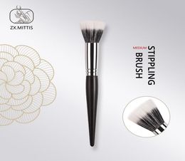 Ebony Wood Medium Stippling Makeup Brush Soft 100 Natural Goat Hair Powder Blush Highlight Beauty Cosmetics Tools5538670