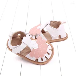 Sandals Baby Girls Sandal Flexible PU Leather Non-slip Flower Flat Shoes Summer Toddler